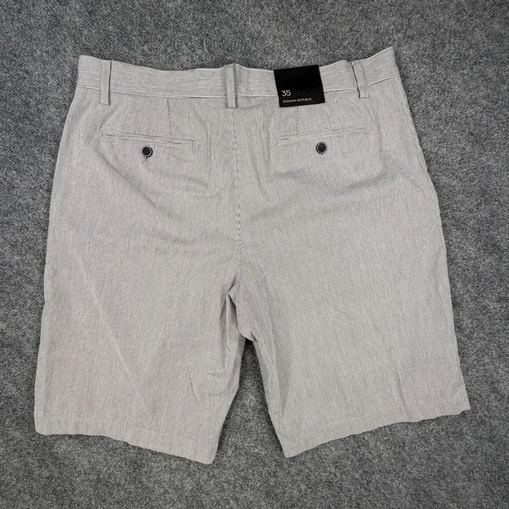 Banana Republic Mens Seersucker Pinstripe Shorts Blue White Size 35 100103-00-1
